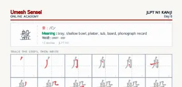 盤 kanji practice sheet (portrait) — umeshsensei.com
