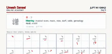 譜 kanji practice sheet (portrait) — umeshsensei.com